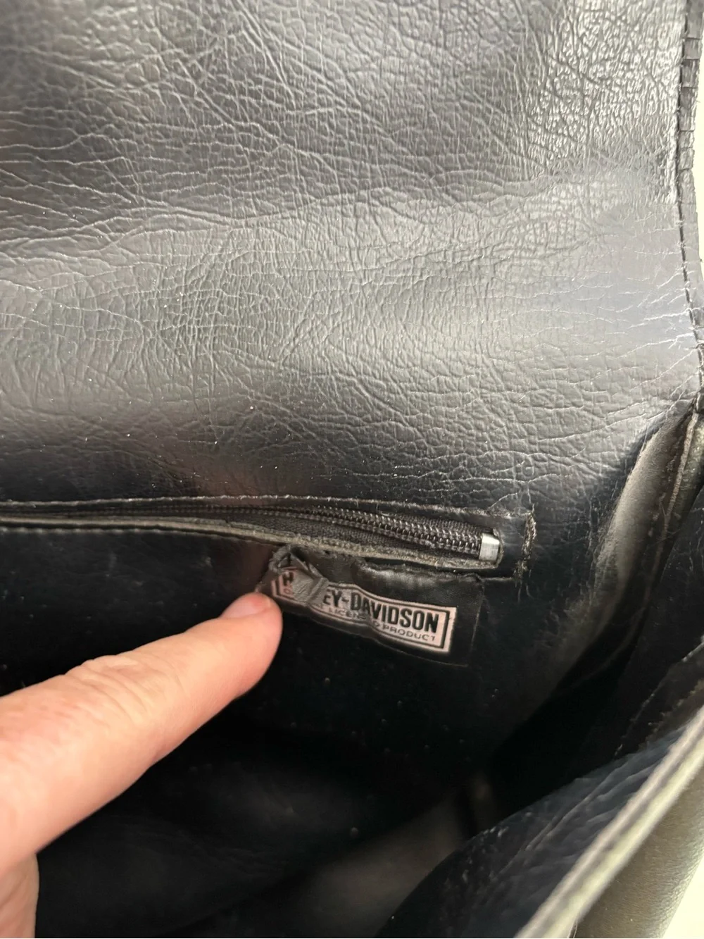 Harley-Davidson Black Leather Crossbody with Crystal Stud Accents